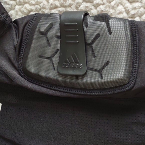 NWT Adidas Boy's Small Aeroready Force Padded Compression Integrated Black Shirt - Picture 9 of 16